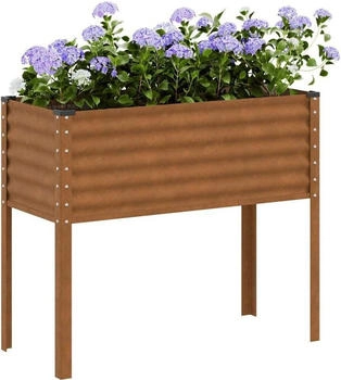 vidaXL Pflanzk&uuml;bel Wetterfester Stahl Braun (9839.4008974)