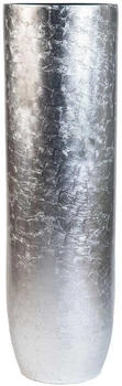 Vivanno Bodenvase SOLERIO Fiberglas Silber Hochglanz 33x100 cm
