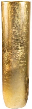 Vivanno Bodenvase Fiberglas SOLERIO Rund Gold Blattoptik Hochglanz (1 St), 33x33x120 cm, Gold Blattoptik Hochglanz, 33 cm x 120 cm x 33 cm