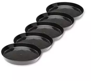 Garronda Blumentopf Untersetzer GD-0026 5 Stück Schwarz ⌀ 22cm H=2,6cm ⌀ 22cm H=2,6cm 5 Stück Schwarz