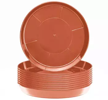 Garronda Blumentopfuntersetzer Blumentopf Untersetzer GD-0026 Zubehör für Blumentopf Set 1-tlg. 10 Stück Terrakotta Ø 25 cm x 25 cm x 4 cm
