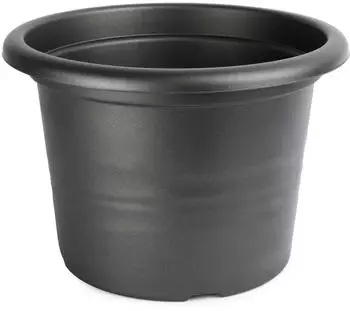 Garronda Blumentopf rund aus Kunststoff Pflanzentopf für Blumen und andere Pflanzen Blumentöpfe Plastik GD-0022 (Graphite ⌀ 23cm H 16,5cm)