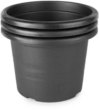 Garronda Blumentopf aus Kunststoff GD-0022 3 Stück Graphite ⌀17cm H=12cm ⌀17cm H=12cm 3 Stück Graphite
