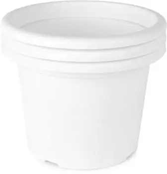 Garronda Blumentopf aus Kunststoff GD-0022 3 Stück Weiß ⌀17cm H=12cm ⌀17cm H=12cm 3 Stück Weiß