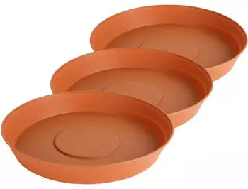 Garronda Untersetzer Blumentopf aus Kunststoff GD-0023 Terracotta ⌀ 28cm H=4,5cm 3 Stück