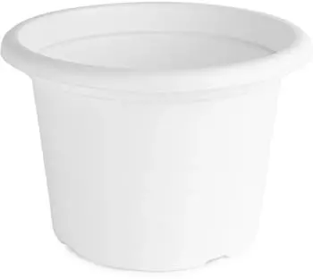 Garronda Blumentopf rund aus Kunststoff Pflanzentopf für Blumen und andere Pflanzen Blumentöpfe Plastik GD-0022 (Weiß ⌀ 34cm H 24cm)