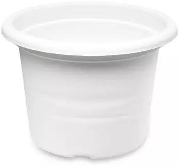 Garronda Blumentopf rund aus Kunststoff Pflanzentopf für Blumen und andere Pflanzen Blumentöpfe Plastik GD-0022 (Weiß ⌀ 28cm H 20cm)