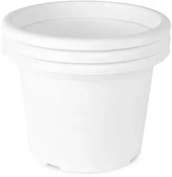 Garronda Blumentopf rund aus Kunststoff GD-0022 Weiß ⌀ 28cm H=20cm 3 Stück