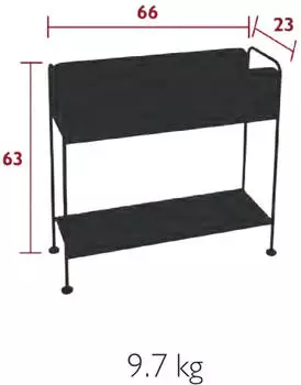 Fermob PICOLINO rechteckig Metall 66x63x23cm acapulcoblau