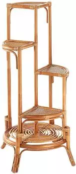kobolo Pflanzenregal 4 Ebenen Rattan Natur (28119-04)