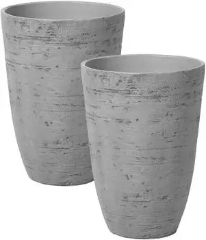 Beliani Camia 2er-Set Blument&ouml;pfe 35cm Grau