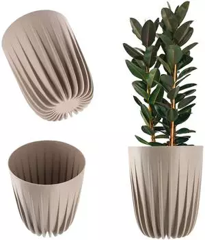 Kadax Blumentopf Kunststoff mit Natureinsatz, rund, Ø25cm (K3797)