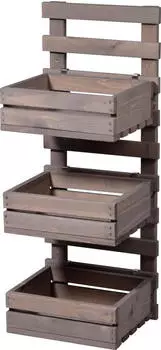 Dobar 3-stufige Blumenleiter f&uuml;r die Wandmontage aus Holz, Grau (58387FSCe)