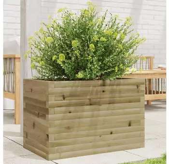 vidaXL Pine wood planter 70 x 40 x 45.5 cm brown