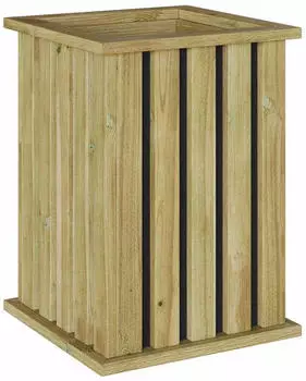 vidaXL Pine wood flower box 33 x 33 x 45 cm brown