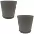 Relaxdays Plastic flower pot 20 x 20 cm light grey