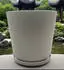 Relaxdays Plastic flower pot 20 x 20 cm light grey