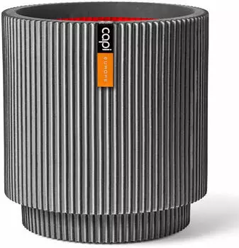 Capi Groove cylindrical plant pot 44 x 46 cm anthracite