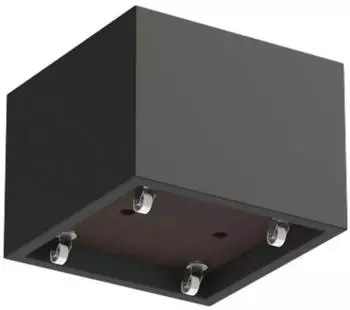 Adezz Carrez Pflanzgefäß mit Rollen Fiberglas schwarz 800x800x600mm (PBWL6.2)
