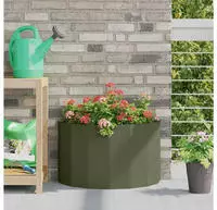 vidaXL Pflanzk&uuml;bel Olive Gr&uuml;n 60 x 30 x 35 cm Stahl