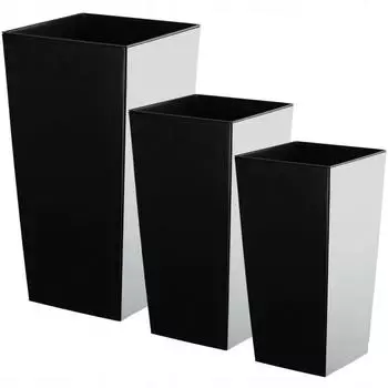 Kadax Blumentopf-Set "Masiera" Kunststoff, glatt, schwarz, 3-teilig (19+25+30cm)