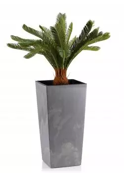 HowHomely Porto Blumentopf Betonoptik Grau 11L 46,5x25x25cm (HH-PORTO-SZ-BETON-46)