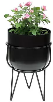 DanDiBo Blumenhocker mit Topf Metall Schwarz 42,5cm (96151)