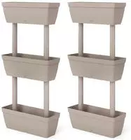 vidaXL Pflanzk&uuml;bel 6-tlg. 100 cm Taupe