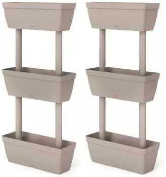 vidaXL Pflanzk&uuml;bel 6-tlg. 100cm Taupe (151825)