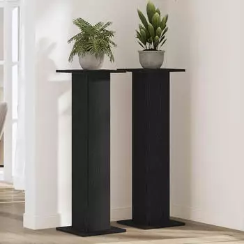 vidaXL Pflanzenst&auml;nder 2er-Set Schwarz Eiche-Optik 30x30x95cm Holzwerkstoff (3345110)