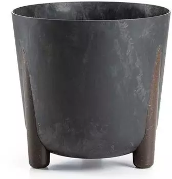 HowHomely Blumentopf Beton-Optik schwarz 30x29cm 12,4L (HH-MOSS-R-CZ-B-30)
