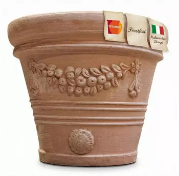 Teramico Festonato Terrakotta Topf frostfest, 45cm
