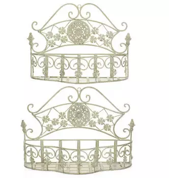 Moritz Pflanzkorb Metall Wandkorb Landhausstil, 2er Set