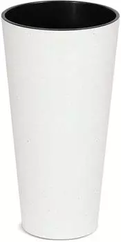 Prosperplast Hoher runder Blumentopf ohne Reservoir 20x20x38cm 4L Weiß (ZA5545)