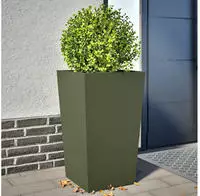 vidaXL Pflanzk&uuml;bel 2 Stk. Olivgr&uuml;n 45x45x75 cm Stahl