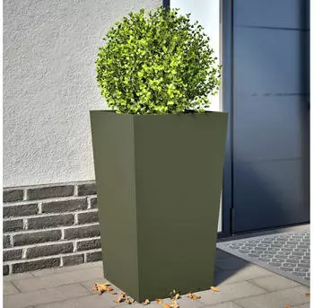 vidaXL Pflanzk&uuml;bel Olivgr&uuml;n 45x45x75cm Stahl, 2er-Set (851101)