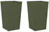 vidaXL Pflanzkübel Olivgrün 45x45x75cm Stahl, 2er-Set (851101)