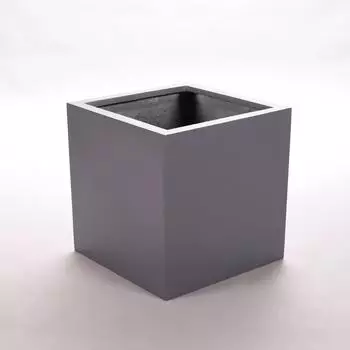 Eleganteinrichten Pflanzk&uuml;bel Fiberglas Anthrazit Metallic Quadratisch 50x50x50cm