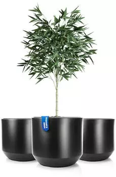 BigDean Blumentopf "Style" 3er-Set Ø46cm Kunststoff anthrazit (801453)