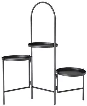 Boltze Blumenst&auml;nder 3 Ebenen, Metall, Schwarz, 68cm