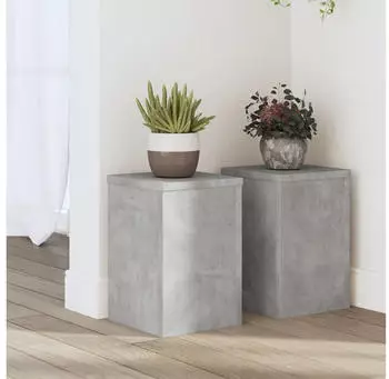 vidaXL Pflanzenst&auml;nder 2 Stk. Holzwerkstoff Betongrau 20x20x30cm (852900)
