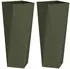 vidaXL Pflanzkübel 2er-Set Stahl Olive Grün 30x30x75cm (883773)