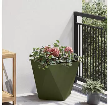 vidaXL Pflanzk&uuml;bel Olive Gr&uuml;n 40x40x40cm Stahl (883828)
