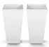VEVOR Pflanztopf PP 325x325x665mm mit Innentopf & Abflusslöchern, Weiß, 2er-Set