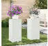vidaXL Outdoor-Pflanzensäulen 2er-Set Stahl Weiß 24x24x55cm (865814)