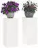 vidaXL Outdoor-Pflanzensäulen 2er-Set Stahl Weiß 24x24x55cm (865814)