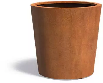 Adezz Conic Pflanzkübel mit Boden, Corten-Stahl, 1000x1000mm