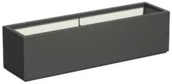 Adezz Carrez Pflanzgefäß mit Boden Fiberglas schwarz 1500x400x400mm