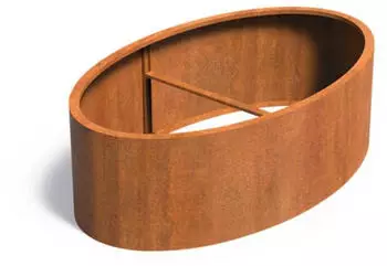 Adezz Ellipse Pflanzkübel ohne Boden Corten-Stahl 2000x1200x600mm