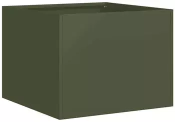 vidaXL Pflanzgef&auml;&szlig; Stahl Olivgr&uuml;n 40x40x30cm (860797)